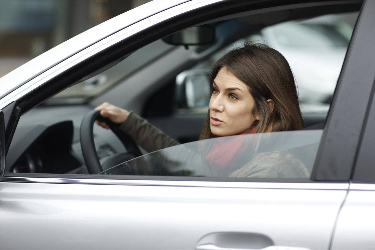 Lady in a car